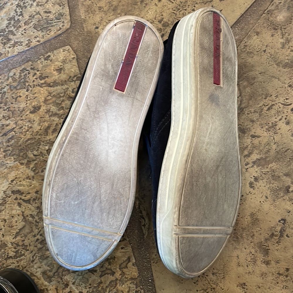 Prada black suede slip on sneakers - Picture 4 of 4